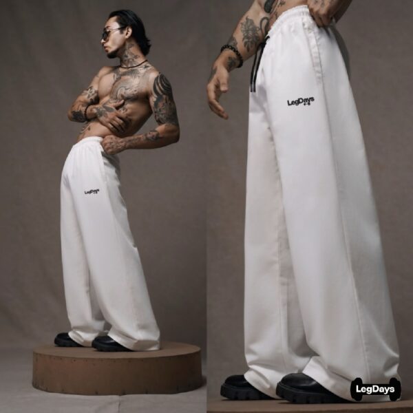OFF-WHITE Lower Baggy-fit French cotton Unisex