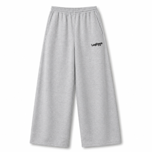 Melange grey Unisex French terry cotton baggy lower