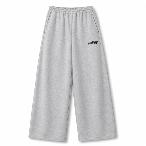 Melange grey Unisex French terry cotton baggy lower
