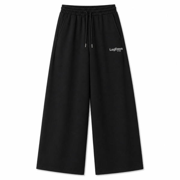 BLACK Lower baggy-fit French Cotton UNISEX