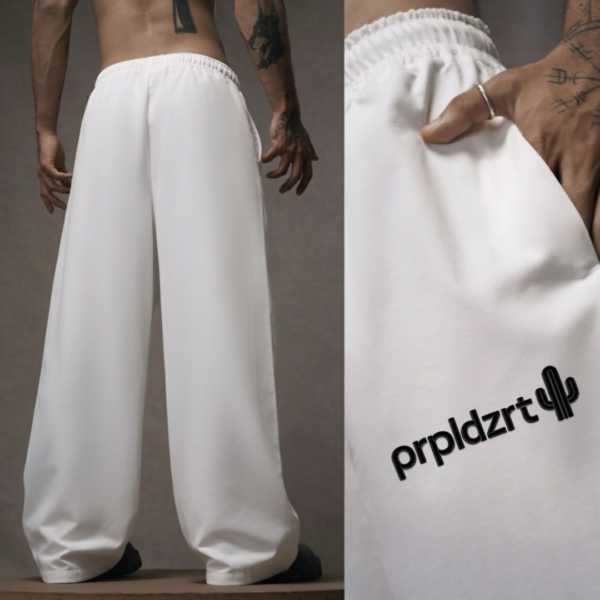 OFF-WHITE Lower Baggy-fit French cotton Unisex