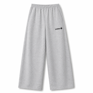 Untitled design Melange grey Unisex French terry cotton baggy lower