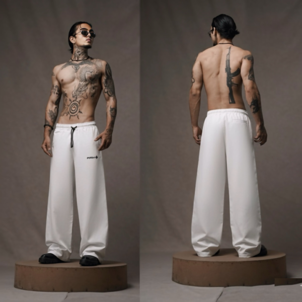 OFF-WHITE Lower Baggy-fit French cotton Unisex