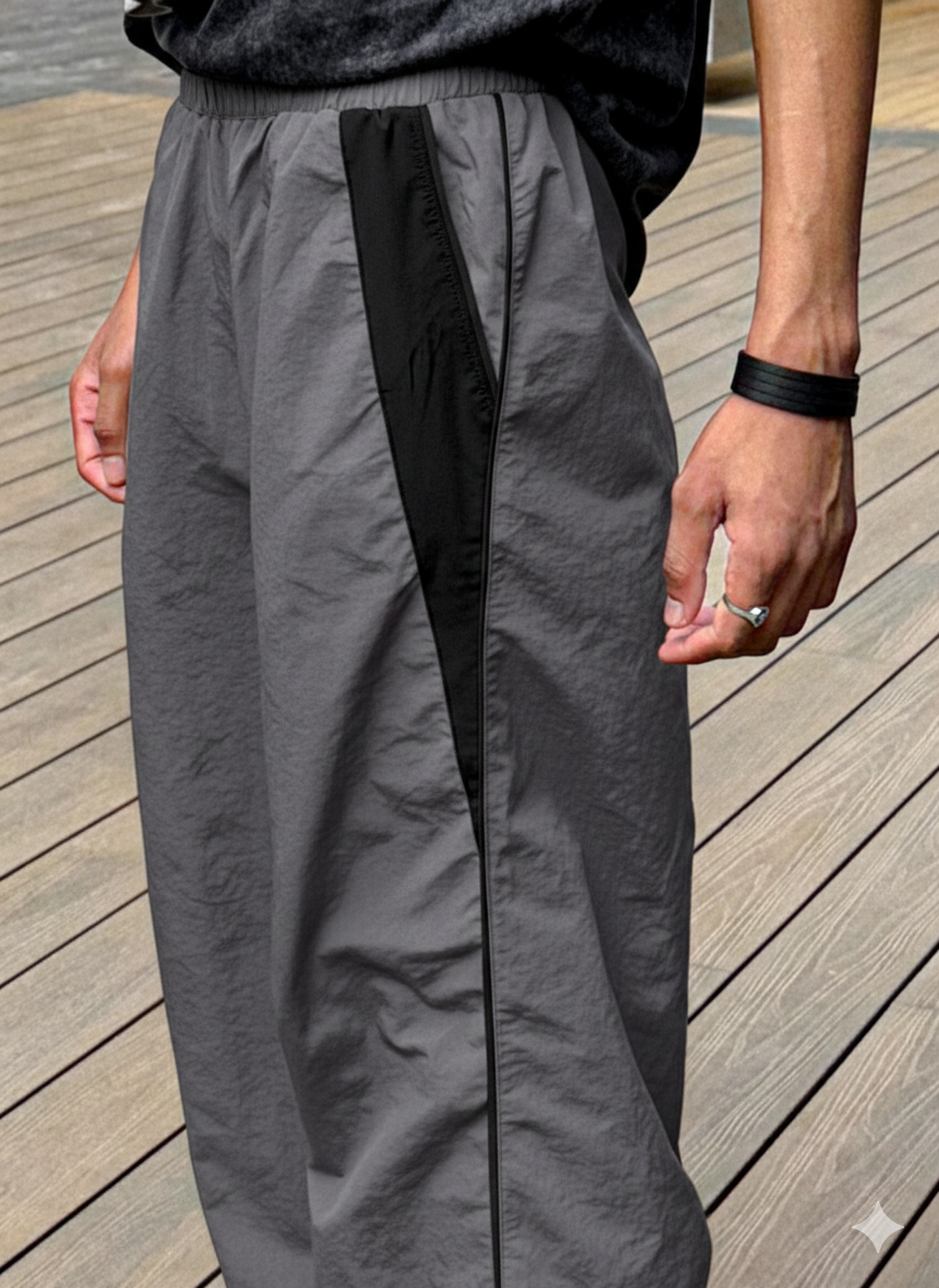Parachute pants Black and grey - Image 3