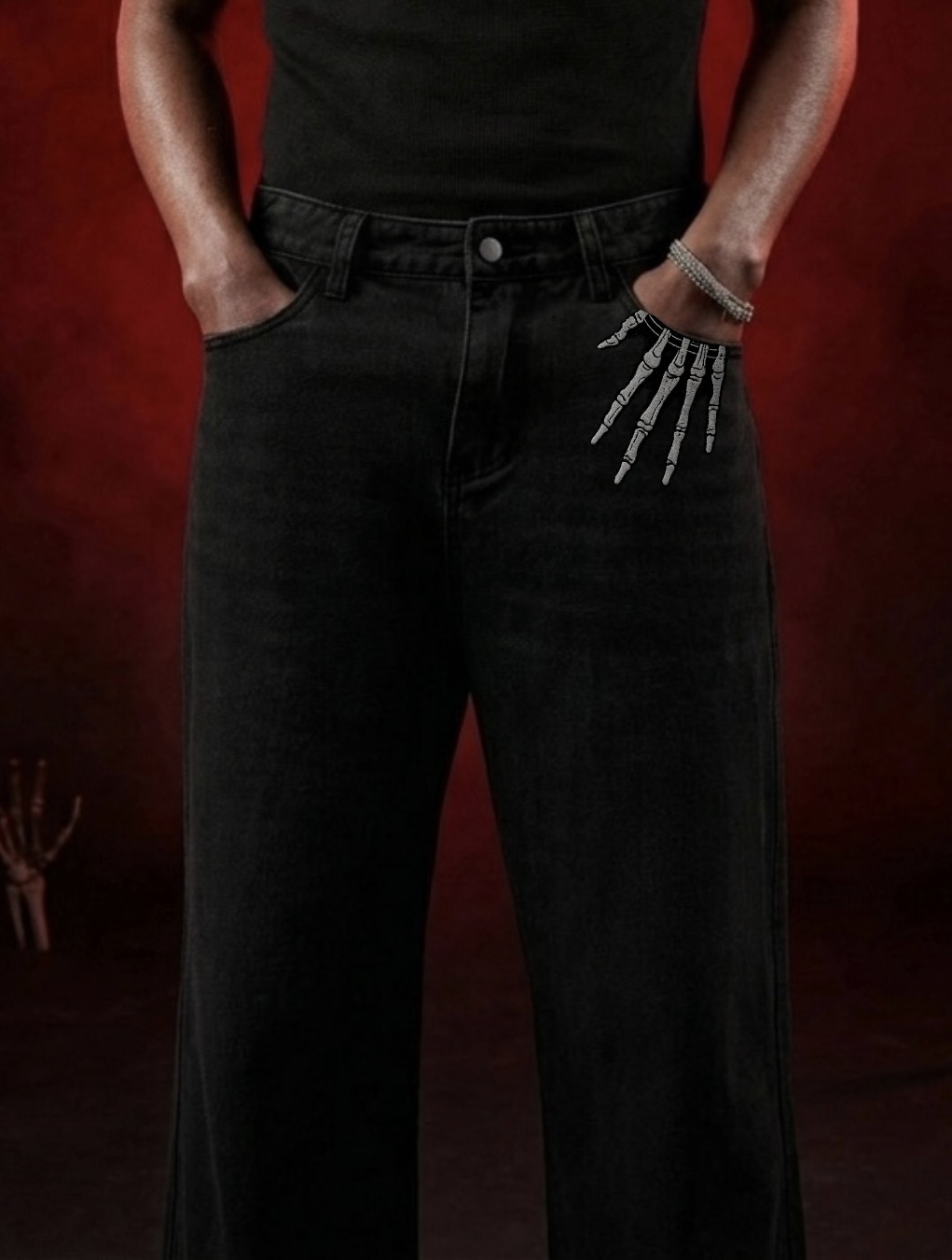 Relaxed Fit Pants Skeleton Hand Edition - Image 3