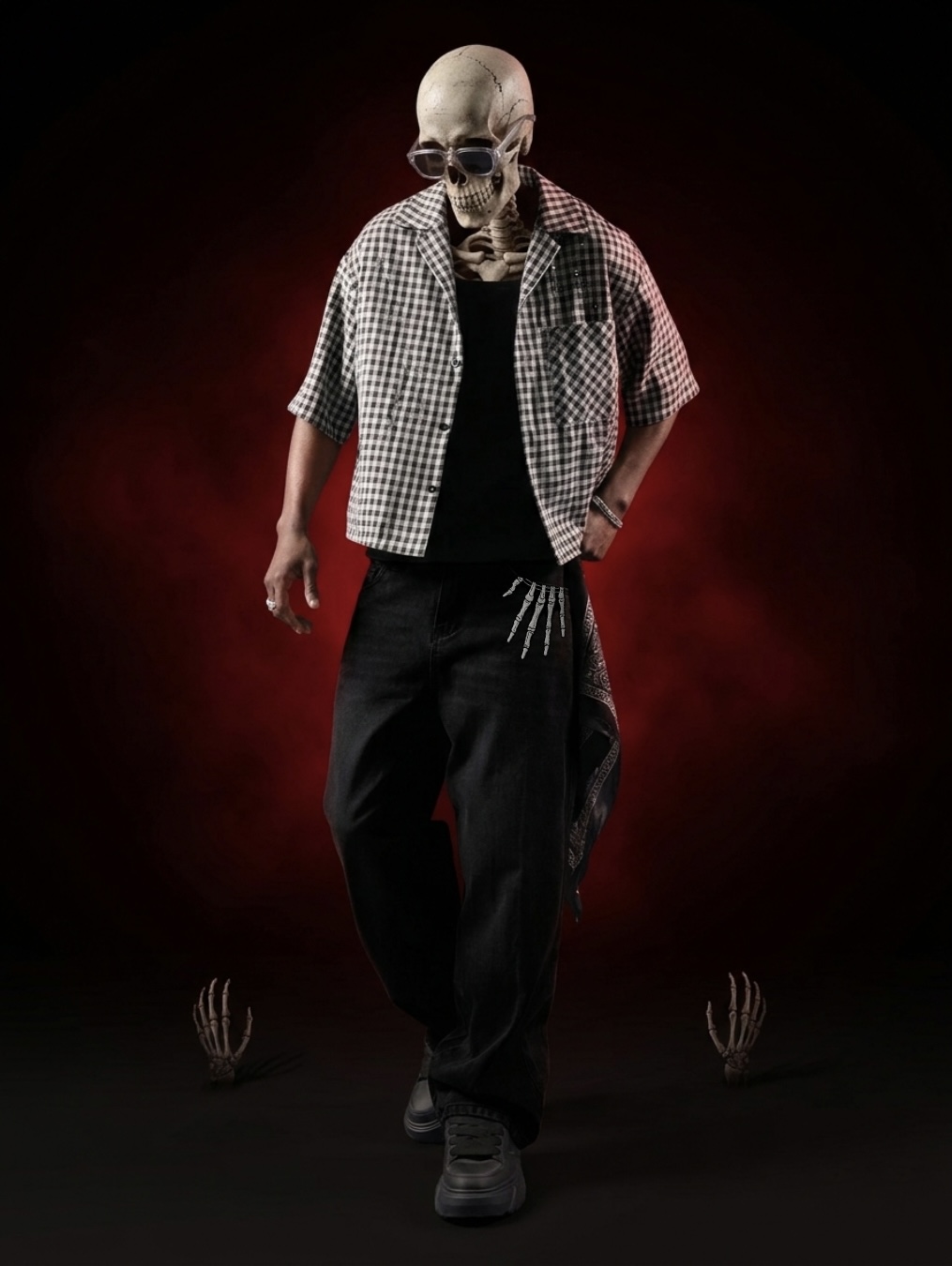 Relaxed Fit Pants Skeleton Hand Edition - Image 2