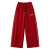 Crimson Riot baggy unisex Pants white pipine