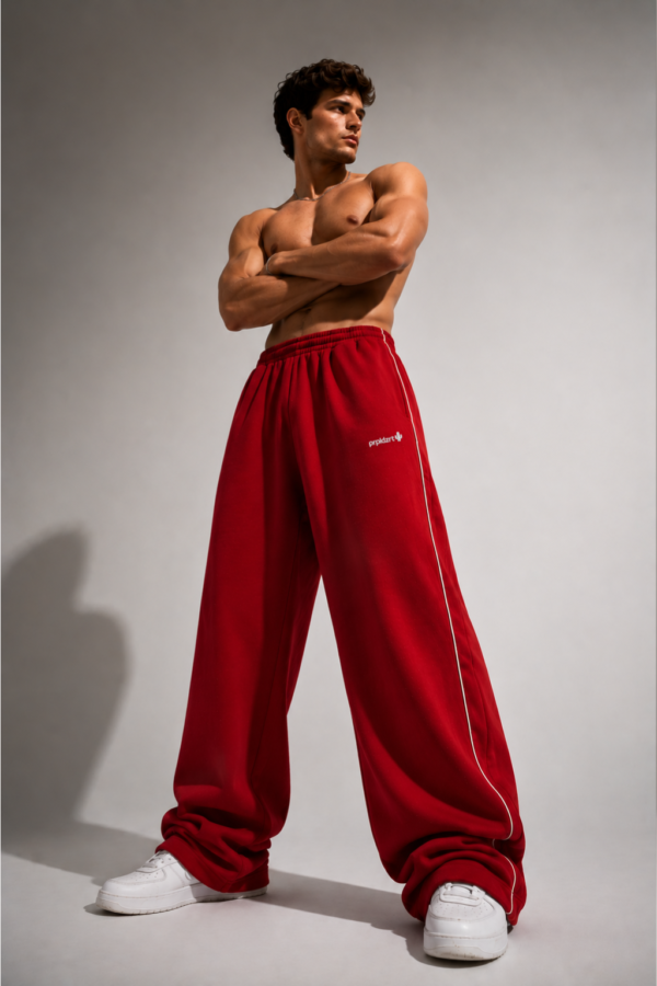Crimson Riot baggy unisex Pants white pipine