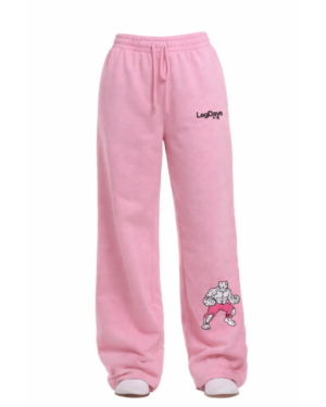 Blush Pink Embroidered Kitty Lounge Pants