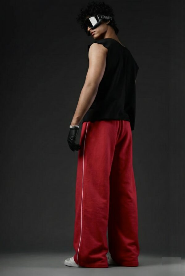Crimson Riot baggy unisex Pants white pipine