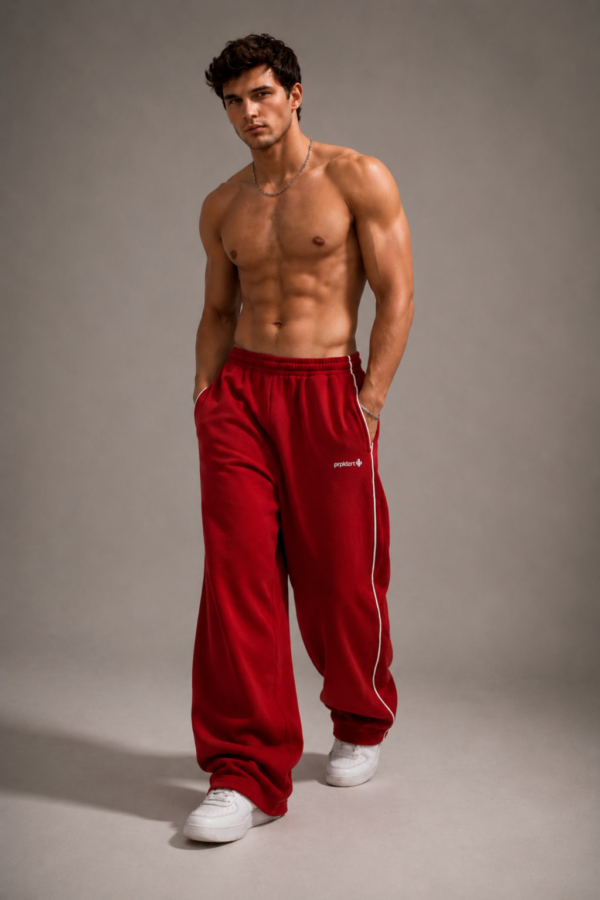 Crimson Riot baggy unisex Pants white pipine