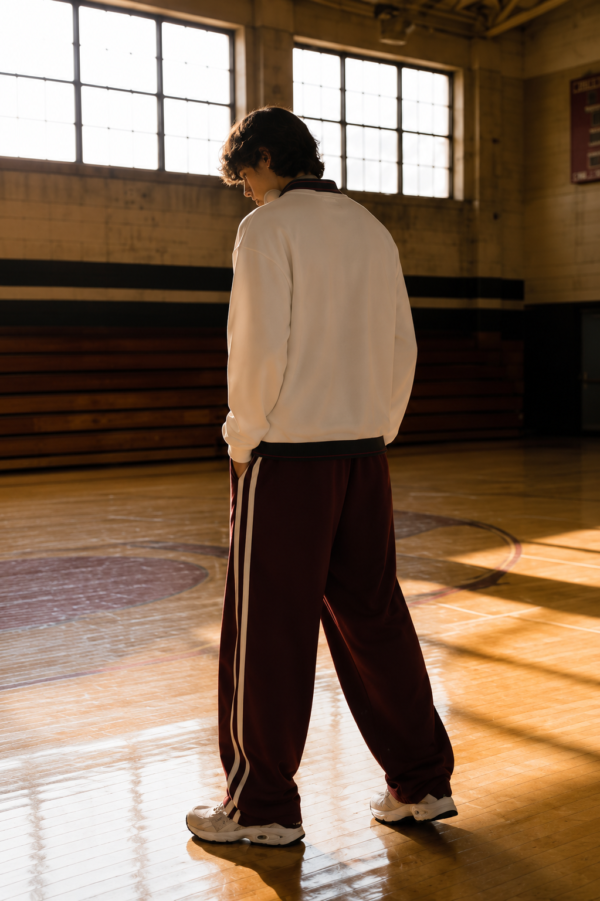 IMG_0801 Maroon Varsity Stripe Track Pants