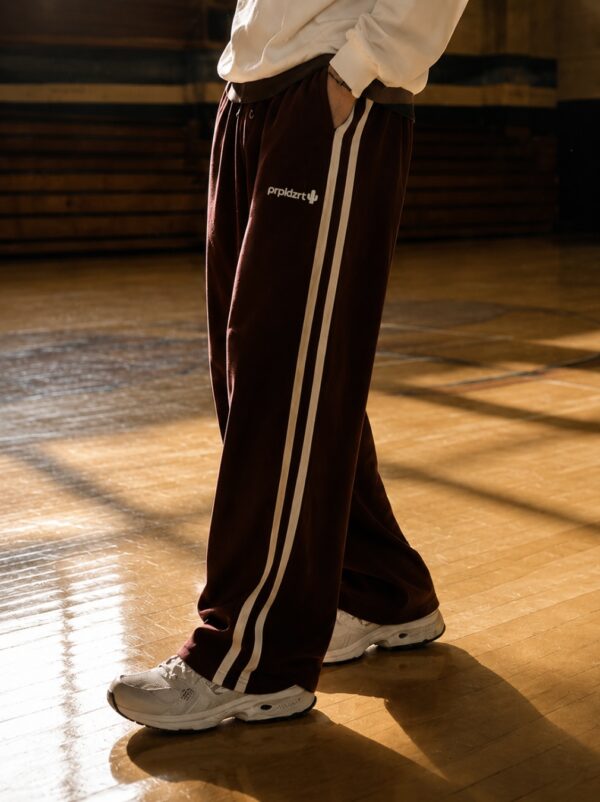 IMG_0809 Maroon Varsity Stripe Track Pants