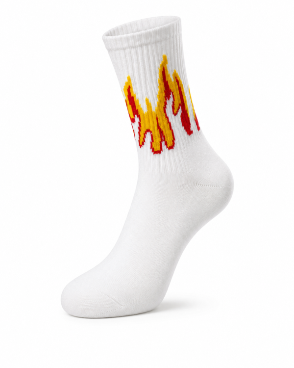 38C3895E-051E-413F-9453-219CB44B4DFD-2.png Wildfire Flame Socks – White & Red & Yellow | Special Edition