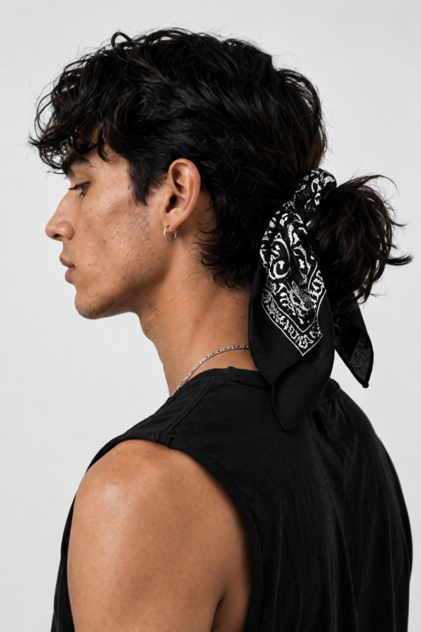 IMG_0952 Obsidian Bandana – Premium Cotton Paisley Bandana (Black)