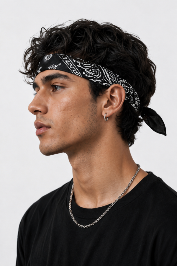 IMG_0956 Obsidian Bandana – Premium Cotton Paisley Bandana (Black)