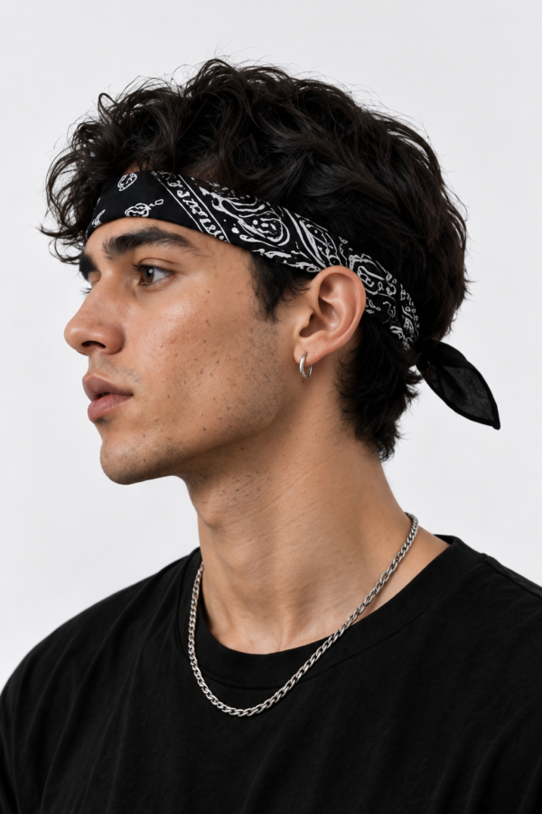 IMG_0958 Obsidian Bandana – Premium Cotton Paisley Bandana (Black)